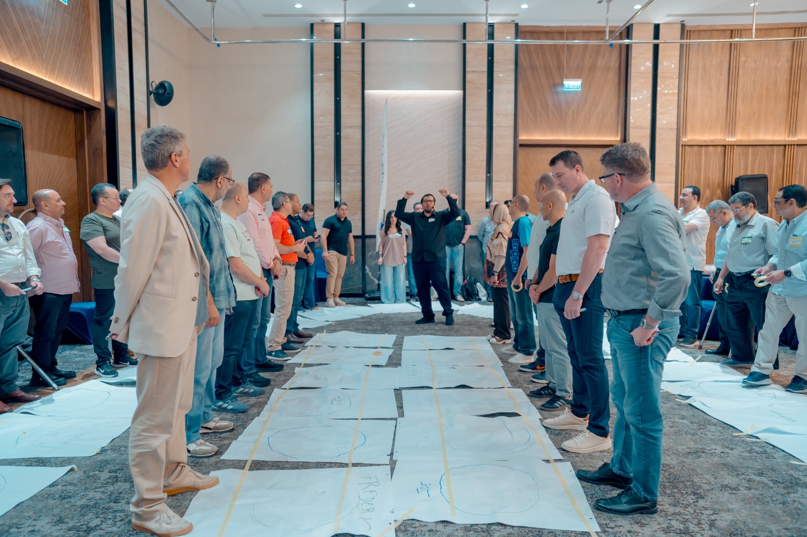 Participants taking part in an interactive group workshop